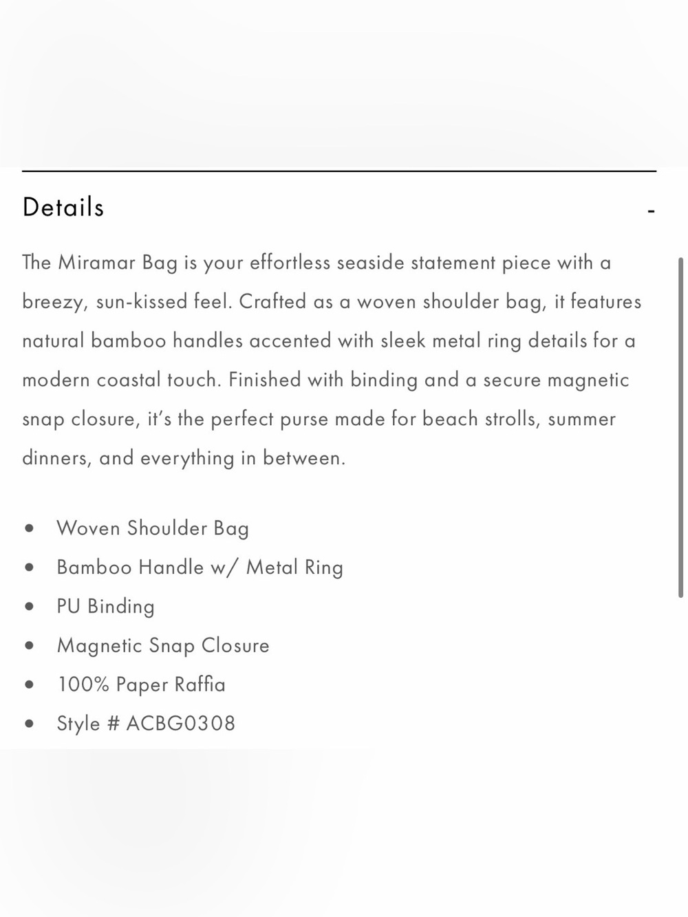 l*space Straw Hobo Bag with Amber Bead Handle and Tan Trim - Picture 4 of 4